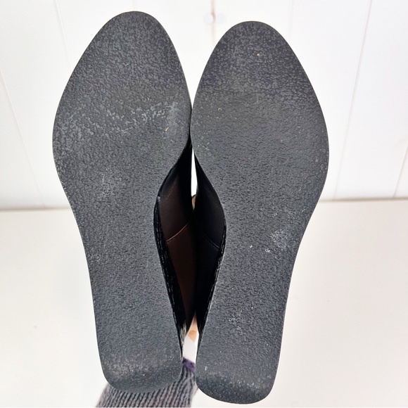 All Black Footwear Platform Lace up Mary Janes Brown Woven Embossed Size 38 - Picture 5 of 13